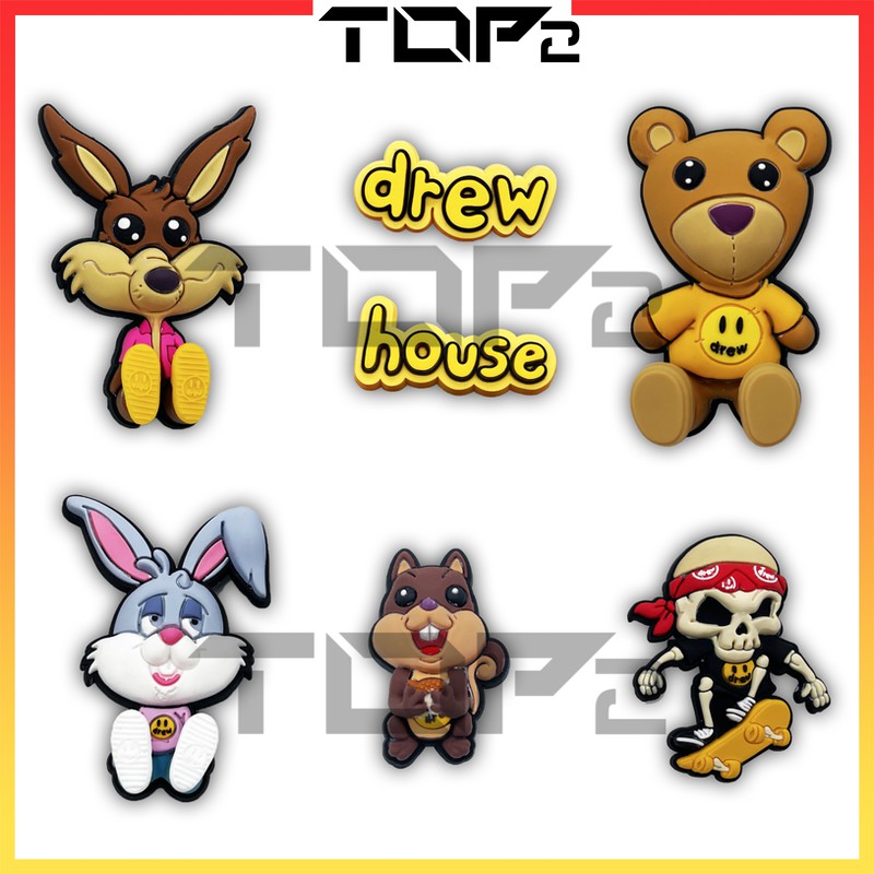 [TOP2] Drew House V2 Jibbitz 3D Justin Bieber Clogs Pins for shoes bags