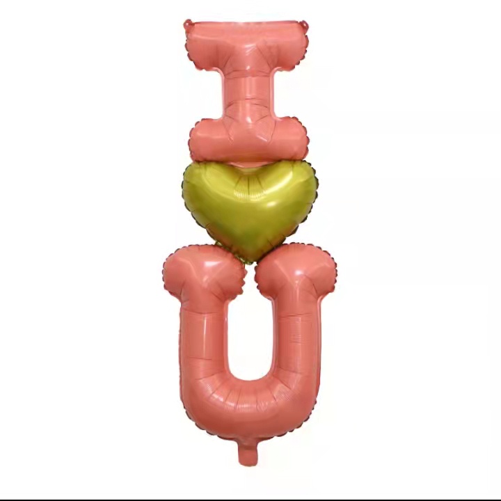 38 inch Valentine's day Wedding love I love you Gold heart party
