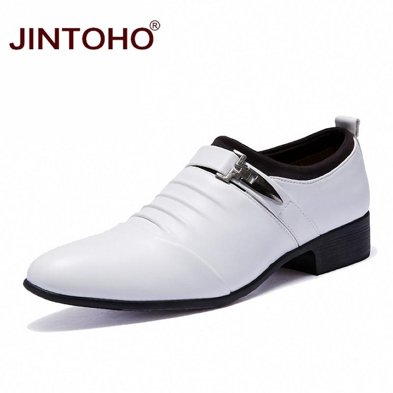 Formal Men Dress Shoes Slip On White Wedding Shoes Leather Men Loafers ...