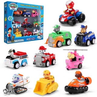 Genuine Paw Patrol Vehicle Chase Skye Marshall Pull Back Cars Playset  Building Blocks Action Figure Children Toys Birthday Gifts