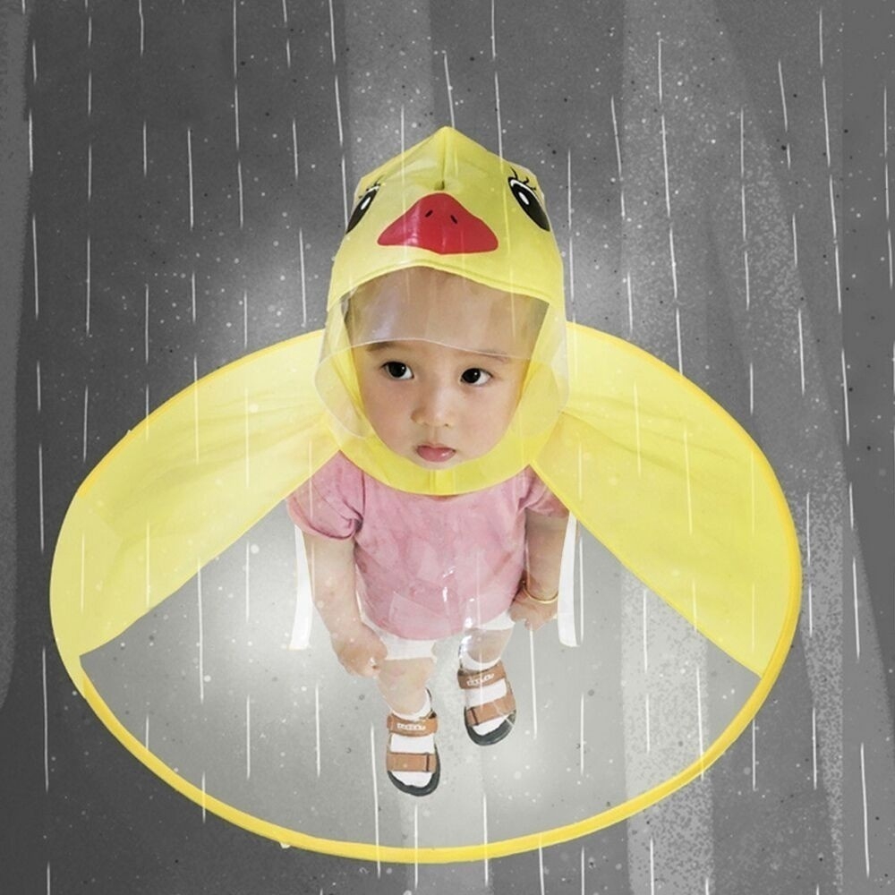 Cute Hands Free Kids Children Raincoats Rain Coat UFO Duck Children Umbrella Hat Magical Raincoat Shopee Philippines