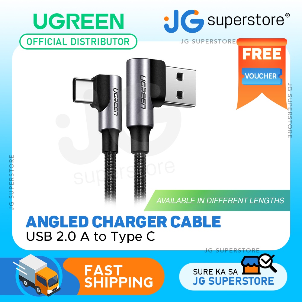 Ugreen Usb 2.0 A To Type C Angled Quick Charger Cable 480mbps Data 