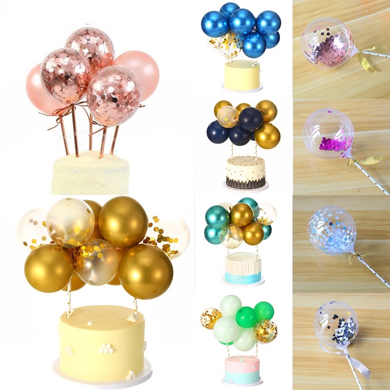 5inch Rose Gold Confetti Balloon Cake Topper Birthday Wedding Cake ...