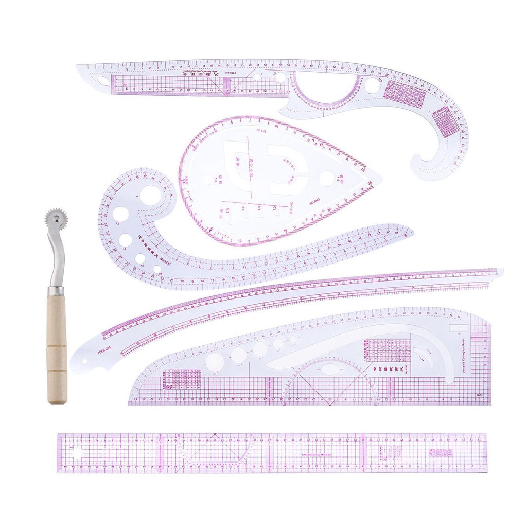 7-PCS Sewing Ruler Multi-function Tailor set Curve Shape Grading Ruler ...