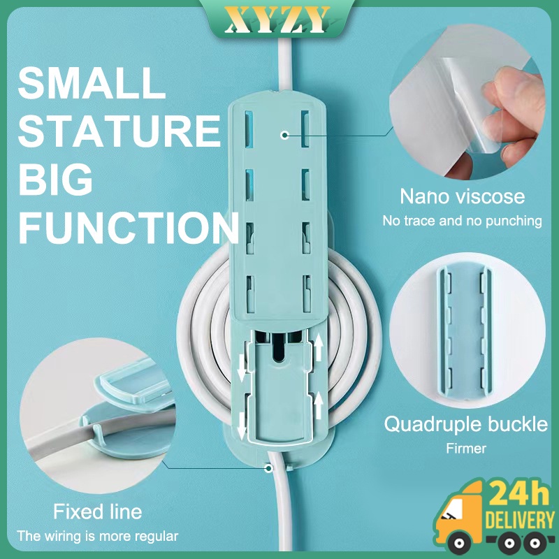 Wall Mounted Socket Extension Sticker Cable Organizer Wall Free Punch ...