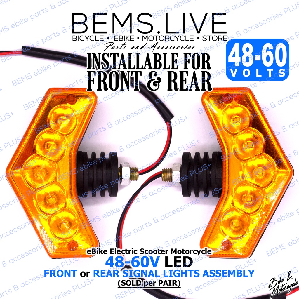 12V 48-60V ARROW Design Paired FRONT or REAR SIGNAL LIGHTS ASSEMBLY for ...