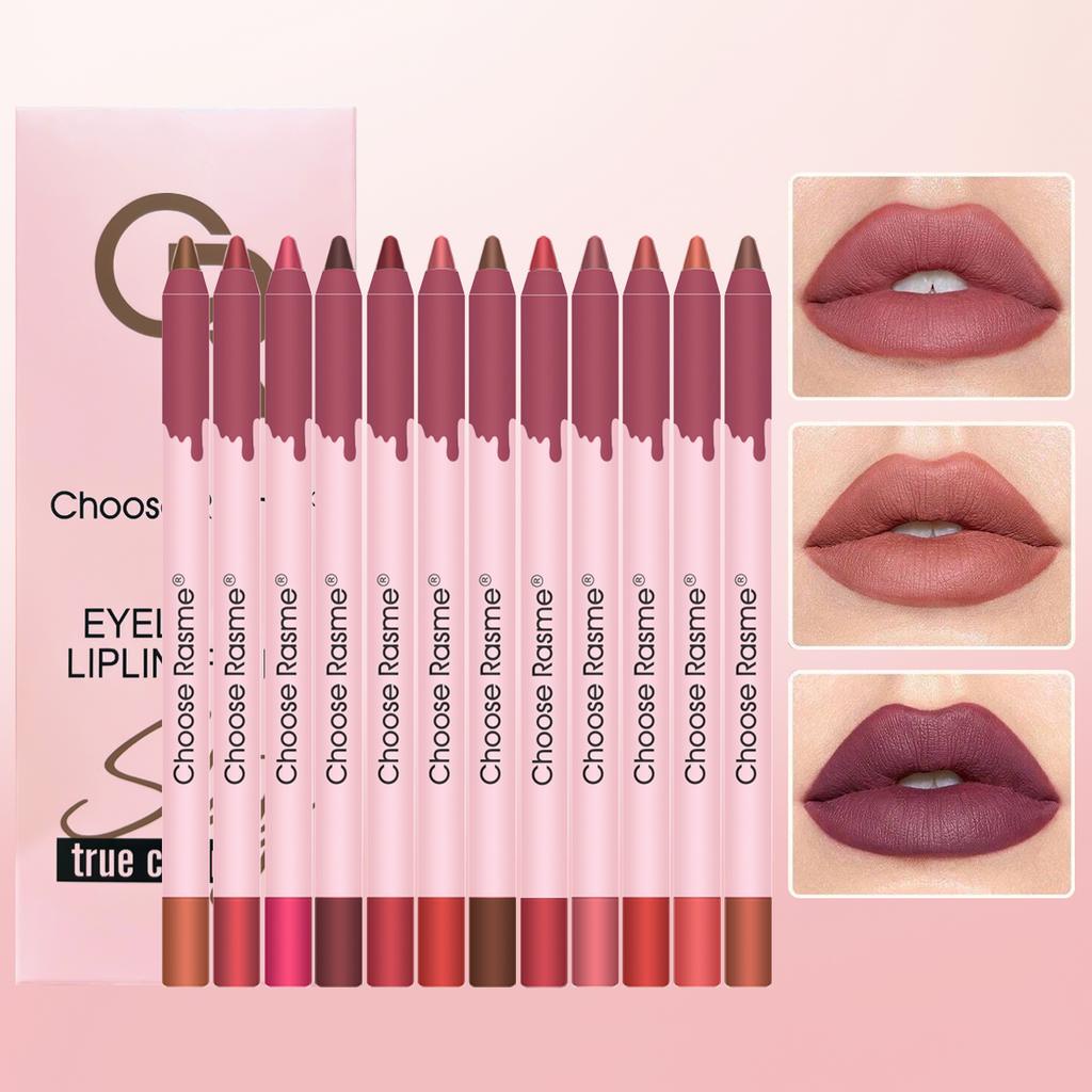 12 Colors Set Foaming Lip Liner Long-Lasting Outline Lip Liner Lip ...
