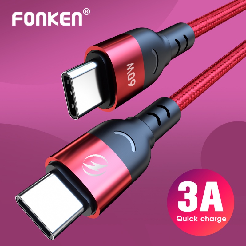 Fonken 100w Usb Type C To Cable 5a TypeC Pd Fast Charging Wire Cord