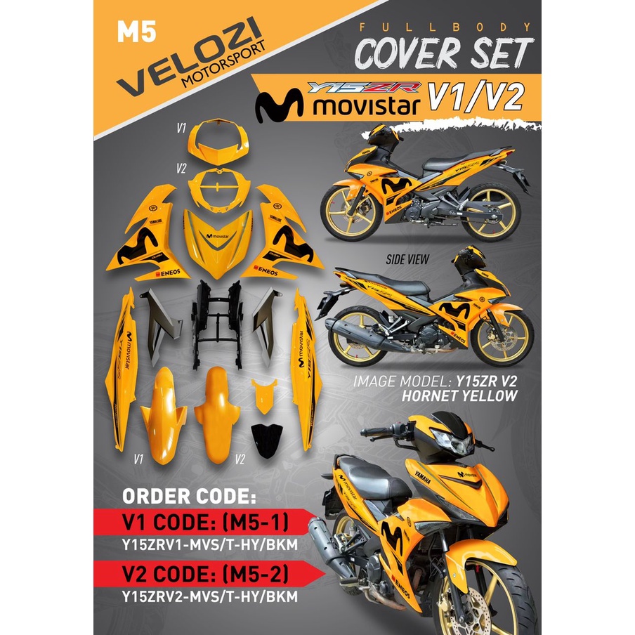 Yamaha Y Y Zr V V Movistar Hornet Yellow Coverset Bodyset Siap Tanam Velozi Cover Set