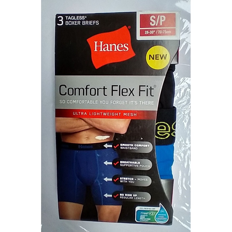 Hanes Comfort Flex Fit Boxer Briefs With Support Pouch 3 Pk