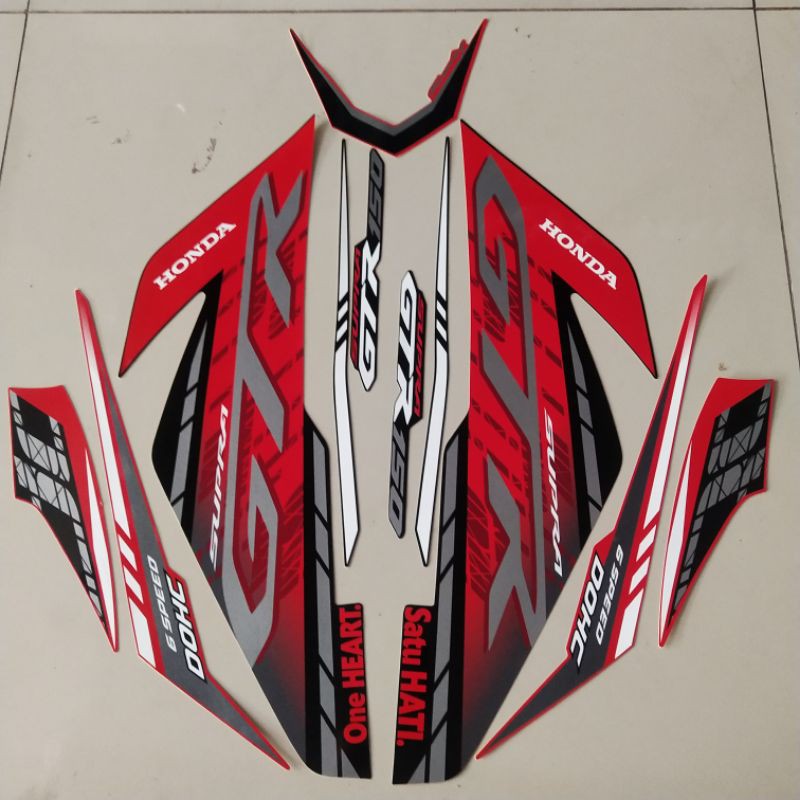 MERAH Honda Supra 150 Striping GTR 150 2019 black red standard ...