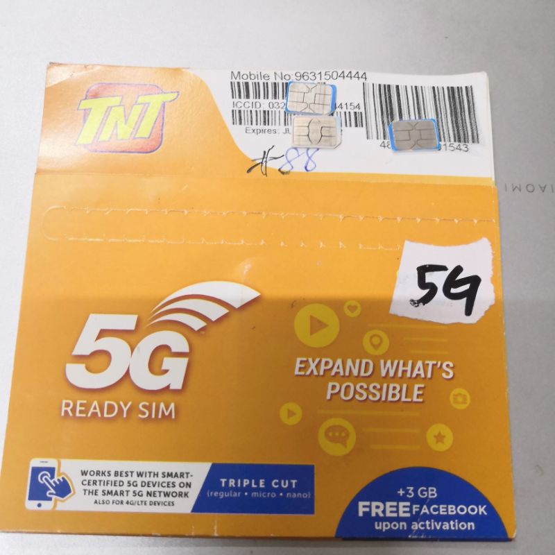 TNT 5G Prepaid SIMCard Triple Cut SIM Card | Shopee Philippines