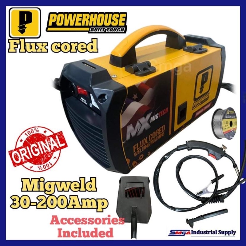 POWERHOUSE MIGWELD200TECH Gasless MIG Inverter Flux Cored Welding