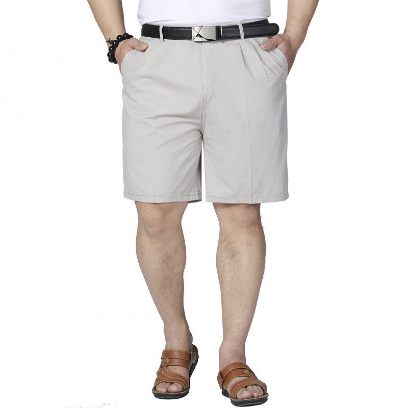 Plus Size 29 42 Men Shorts Summer Fashion Casual Formal Business Bermuda Cotton Middle Age Father Short Pants Khaki Beige Black Shopee Philippines