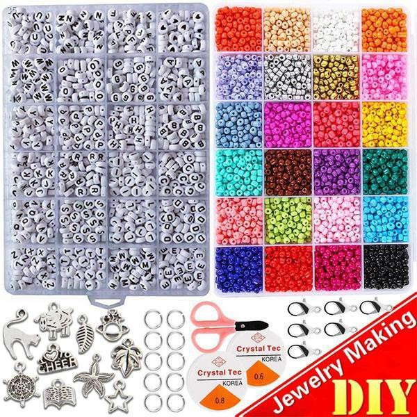 Pony Beads 1100 Pcs, Beads for Jewelry Making, Beads for Bracelets Making,  Hair