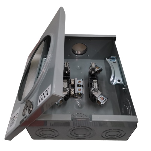 Cirtech Rectangular Meter Base 4Jaws 2" Entrance Pipe, Meter Base