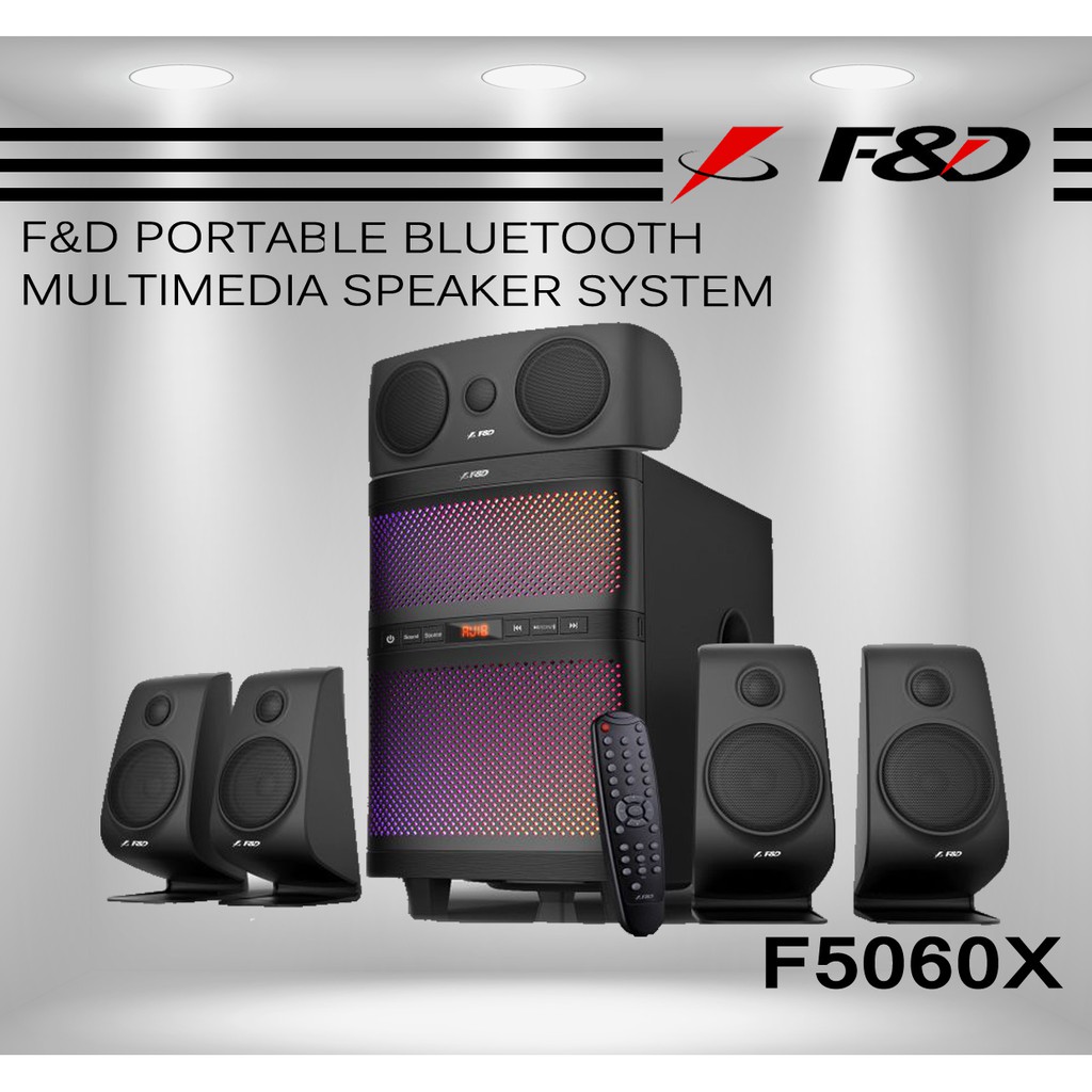 F&d f5060x portable bluetooth multimedia store speaker system