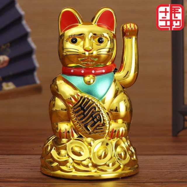 JSG Marketing Gold Feng Shui Lucky Cats Lucky Beckoning Waving Wealth ...