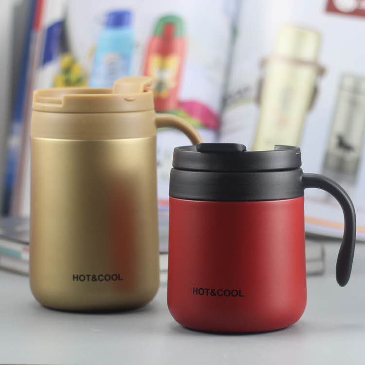 350ml/500ml handle 304 stainless steel thermos mug with lid coffee cup  office water cup 289# tumbler
