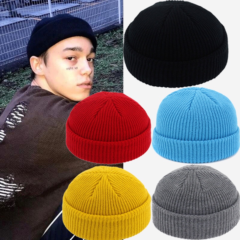 Fashion Hip Hop Beanie Knitted Hat Mens Women Skullcap Spring Winter Warm Brimless Baggy Melon 9638