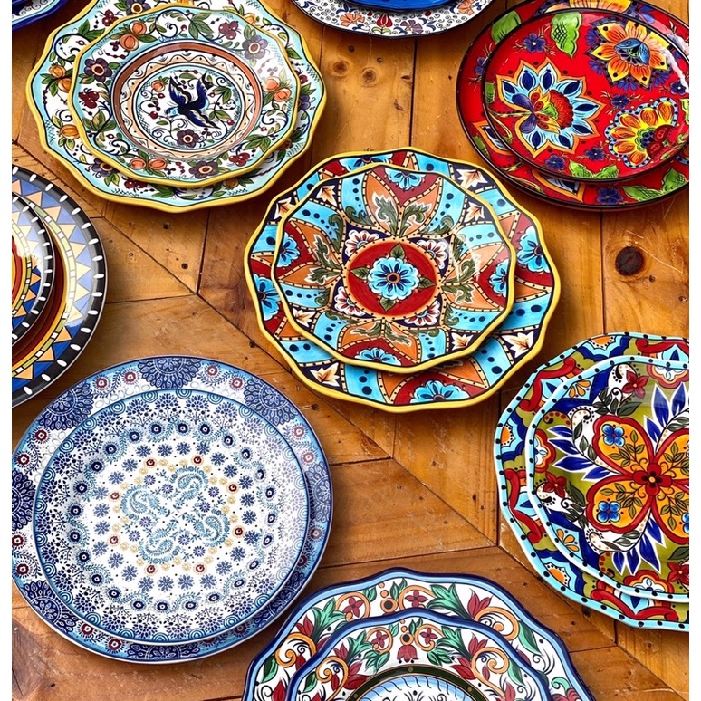 RESTOCKED Moroccan CERAMIC PLATE SET 11 8.5 10 8 TABLEWARE PLATES Plato dinnerware