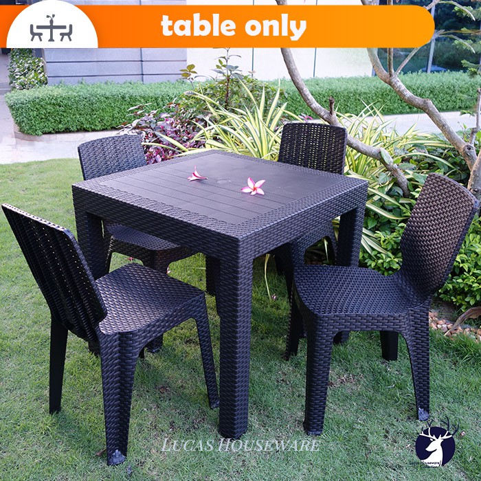 Square rattan table sale