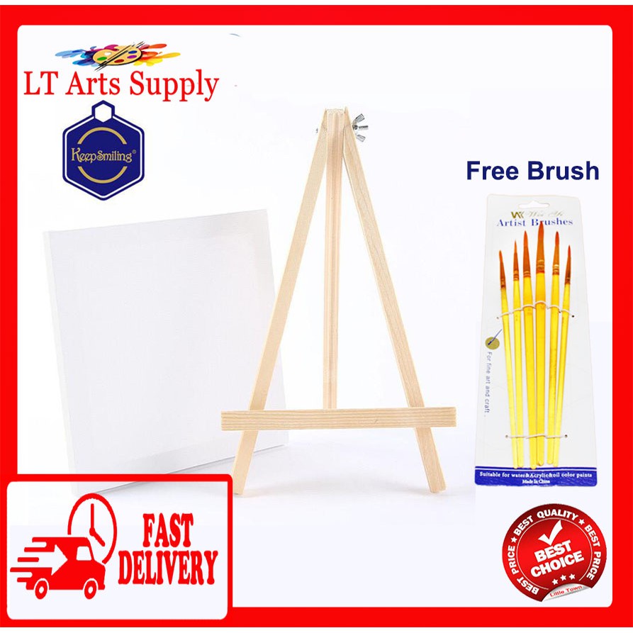 Keep Smiling Canvas Board with stand with free artist brush set ...