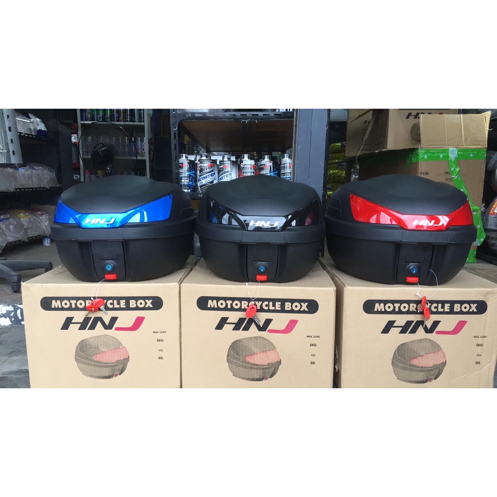 Motorcycle Compartment Box (HNJ 30L -012 ) Red/Blue/Black | Shopee ...