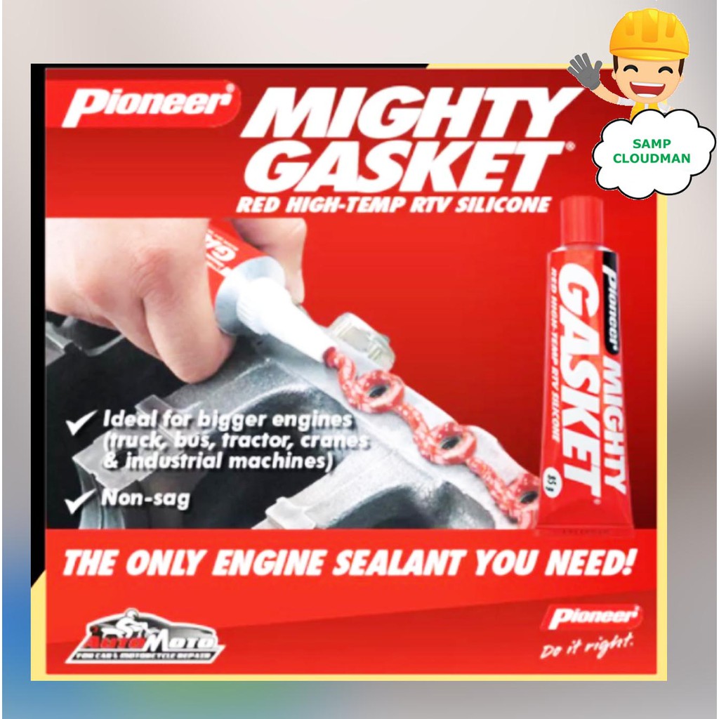 Pioneer Mighty Gasket Red 85g HiTemp Heat Resistant High Temperature Silicone Engine Gasket