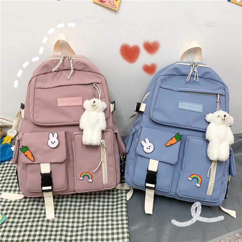 Ins Backpack Student Korean Schoolbag Junior High Student Schoolbag ...