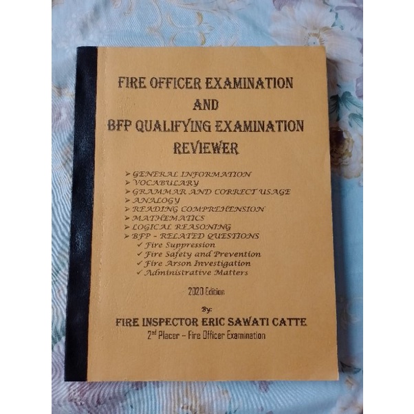 FIRE OFFICER EXAMINATION & BFP QUALIFYING EXAMINATION REVIEWER Shopee