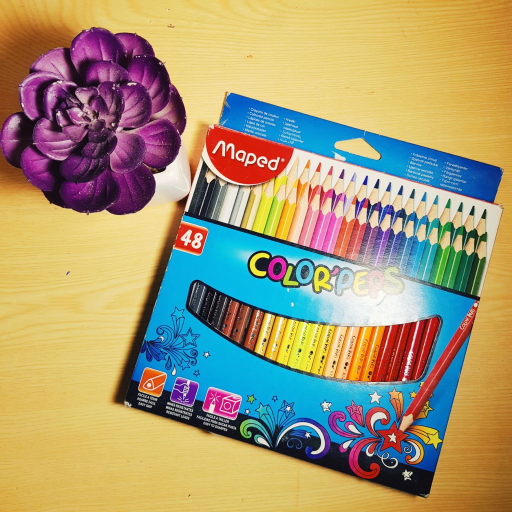 Maped Color'Peps Colored Pencils, Assorted Colors, Set of 48