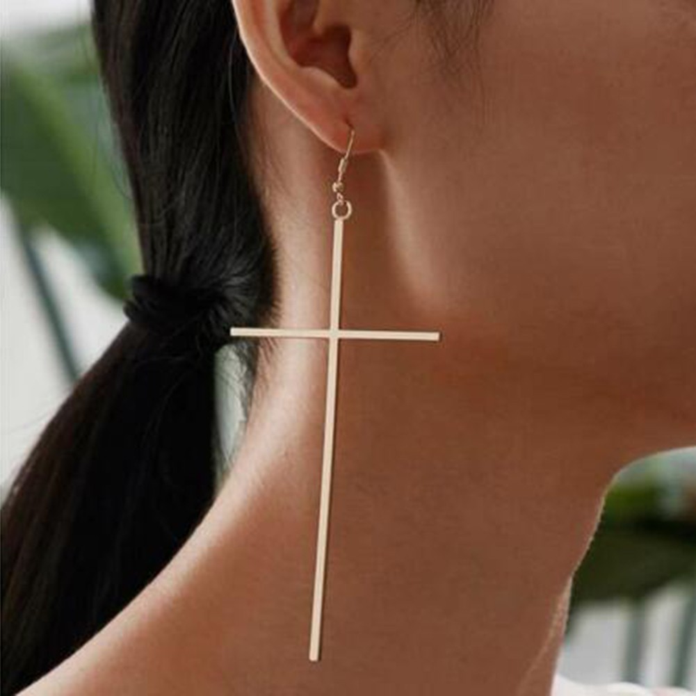 Punk Earrings Fashion Long Cross Earrings Bohemia Vintage Drop