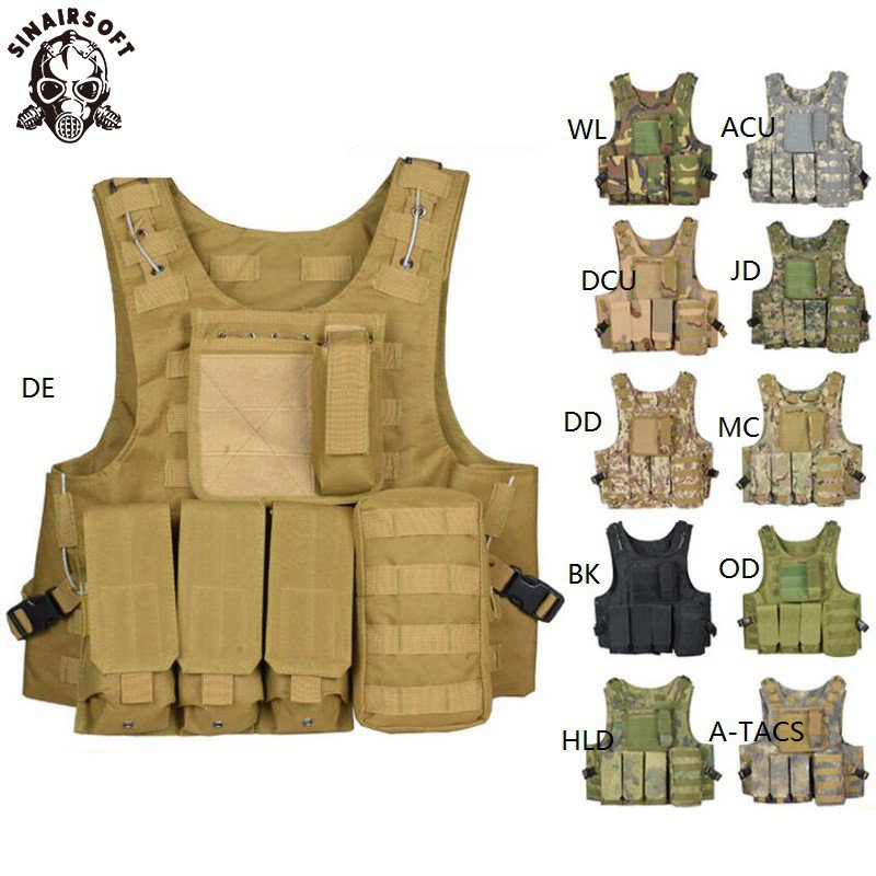 Camouflage Hunting Military Combat Tactical Vest Armor CS Outdoor ...