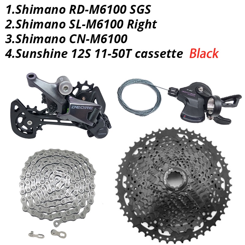 Deore M6100 1x12 Speed Groupset 12s Shift Lever Chain Rear Derailleurs ...