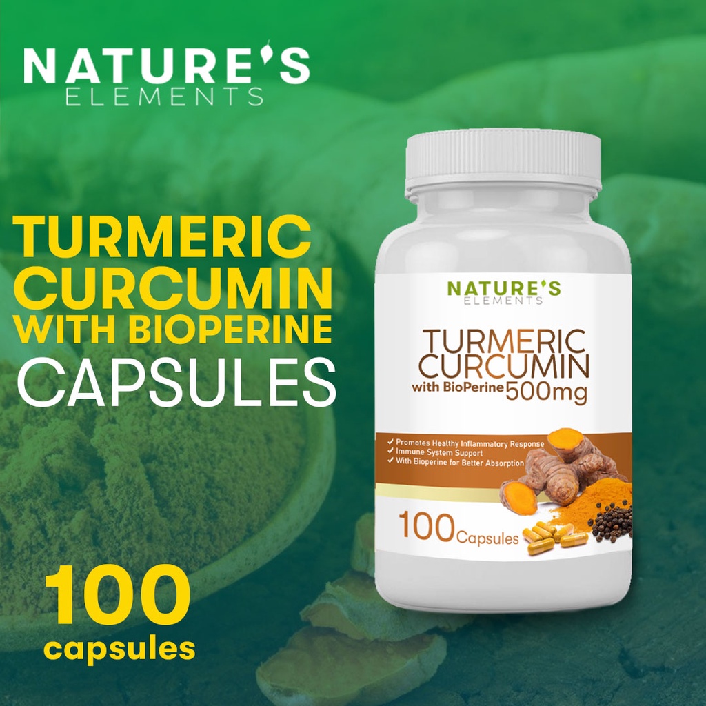 Organic Turmeric Curcumin with Bioperine Capsules (100 Capsules