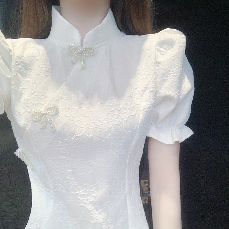The Legend of White Snake Ladies Puff Sleeve Cheongsam