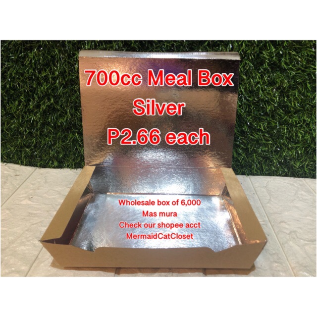 700cc Meal box Silver/ High Meal Box White 50pcs per order | Shopee ...