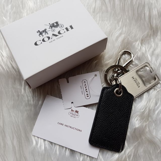 Coach hot sale leather keychain