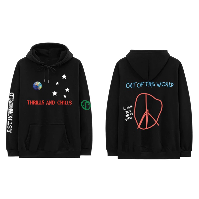 New Arrivals Travis Scott Hoodies Out Of World Letter Print Hoodie Men Astroworld Pullover Cactus Jack Hip Hop Sweatshirts Shopee Philippines