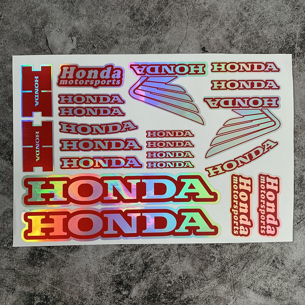 Motorcycle Honda Sticker Reflective Rainbow Helmet Sticker Laser ...