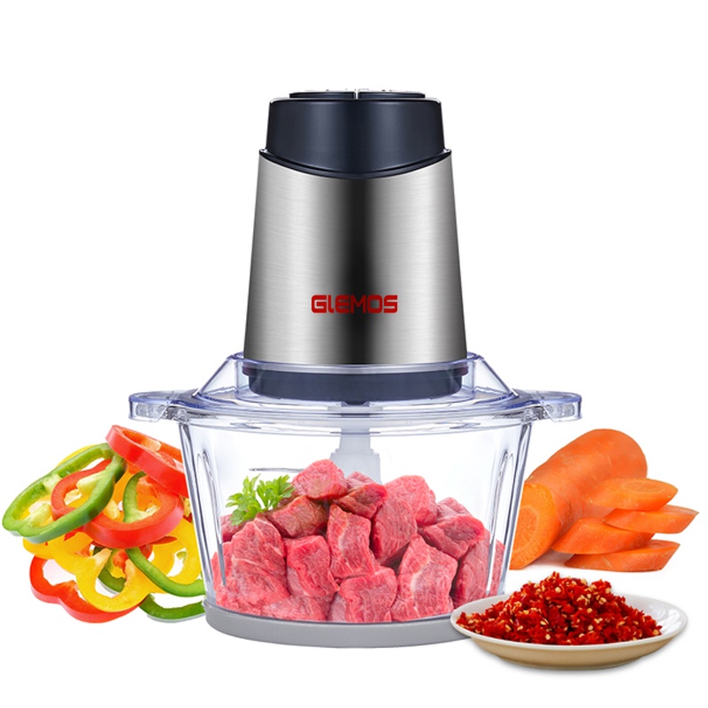 Electric Food Processor Chopper Two Speeds Glass Bowl Blender Meat