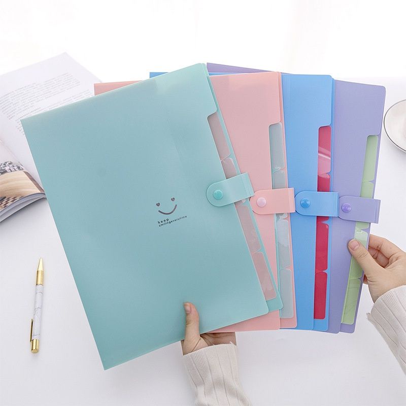 5 pocket A4 Document Bag Pouch Expanding File Bill Folder Holder School ...