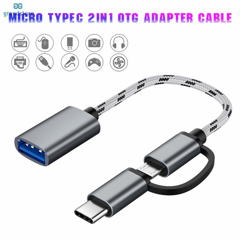 New OTG 2 in 1 USB 3.0 OTG Adapter Micro USB Type C To USB Hub Cable ...