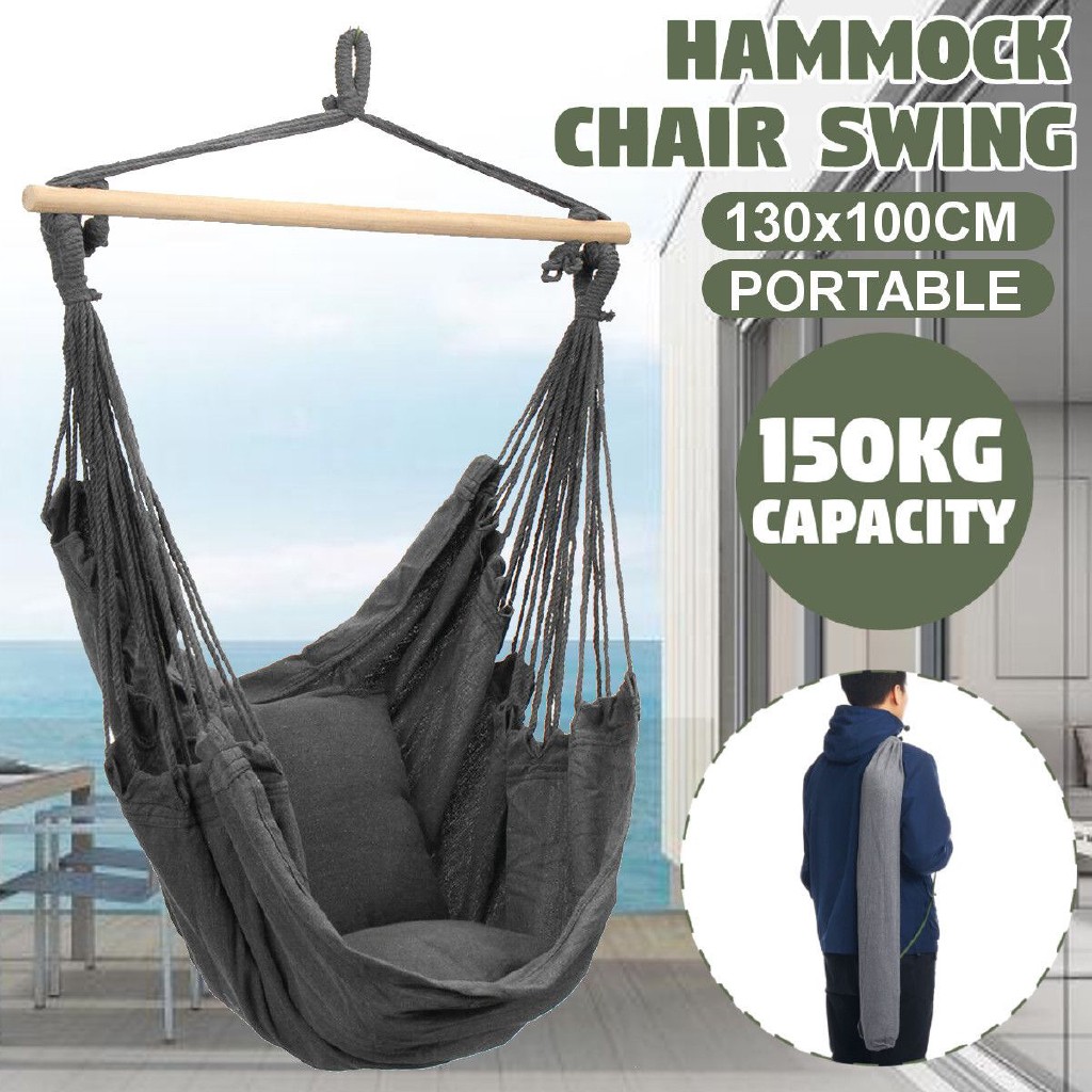 Safe Hanging Hammock Chair Patio Porch Yard Tree Hanging Air Swing Seat Rope Chair Outdoor max Capac Shopee Philippines