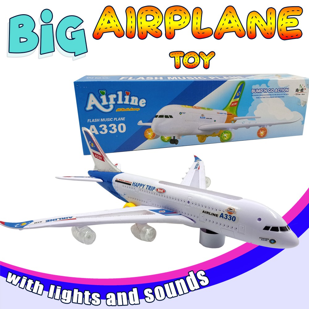 BIG AIRPLANE TOY Air Bus Model Omni Directional with Lights and Sounds Children Pull Back Airline Shopee Philippines