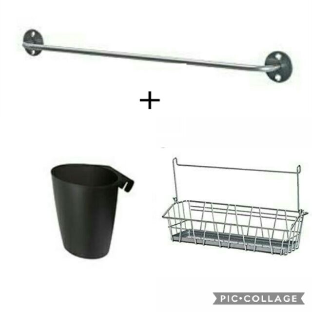 Ikea BYGEL rail + BYGEL container +Ikea wire basket Shopee Philippines