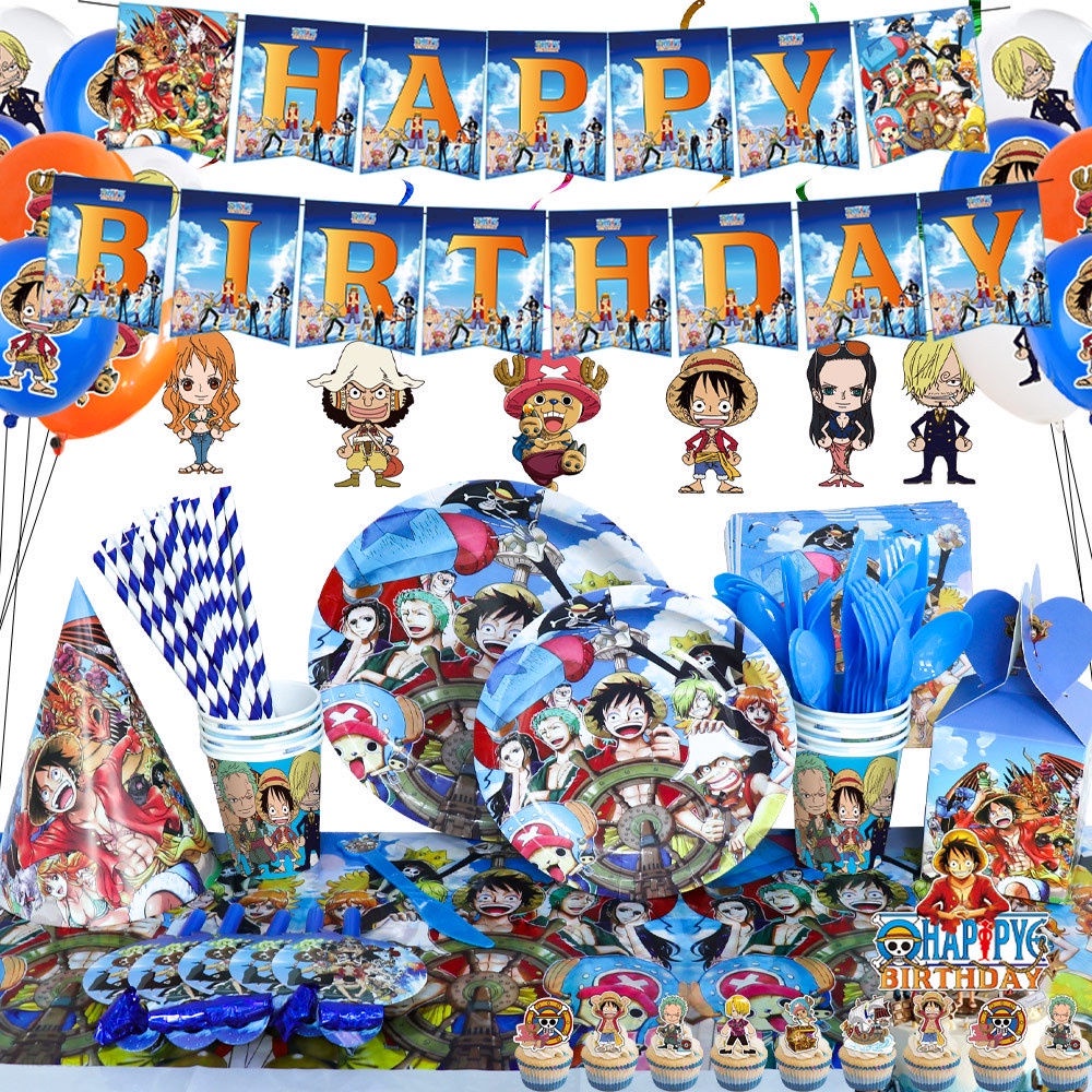 one-piece-birthday-party-decoration-disposable-tableware-banner-cake