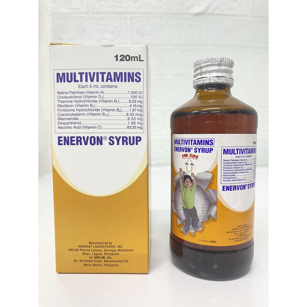 On Sale Enervon Multivitamins Syrup For Kids 112 years old 120ml Medic One Drugstore