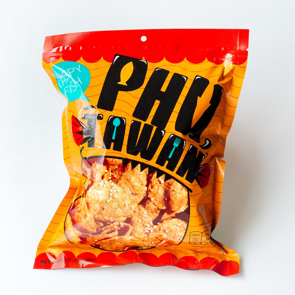 Phutawan Crispy Fish Snack Original Flavor 130g Mackerel Nantawan Candy ...